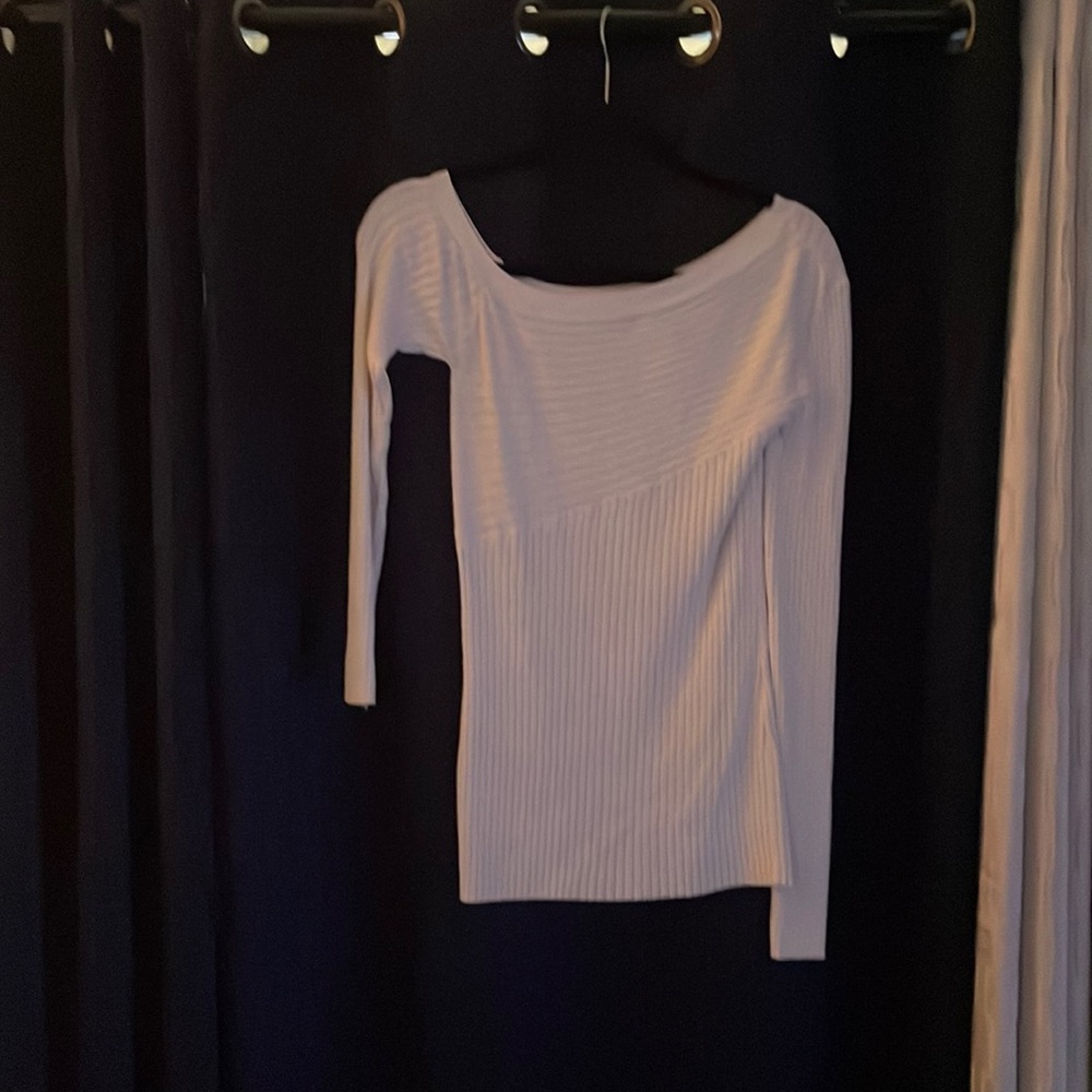 Cute white ribbed sweater.